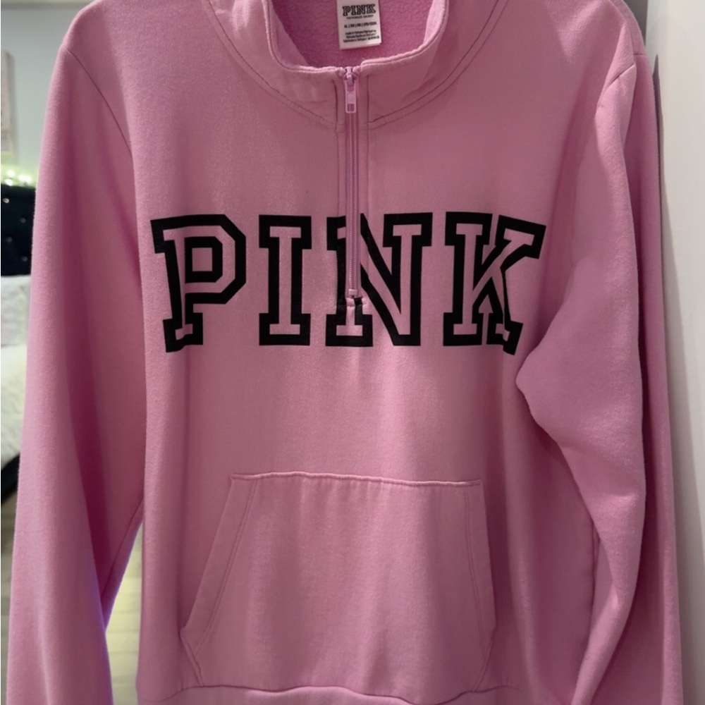 PINK Victoria's Secret Light Pink Quarter Zip.